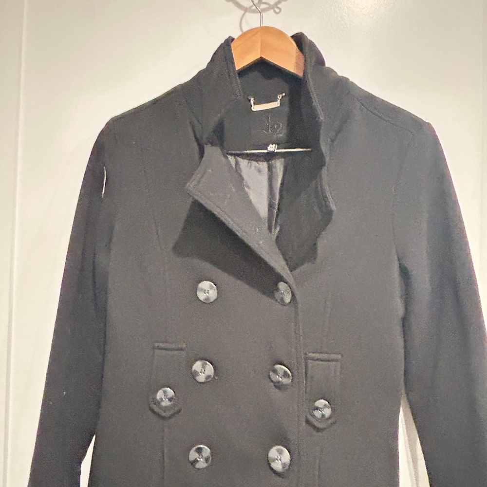 Women's Black Double-Breasted Coat